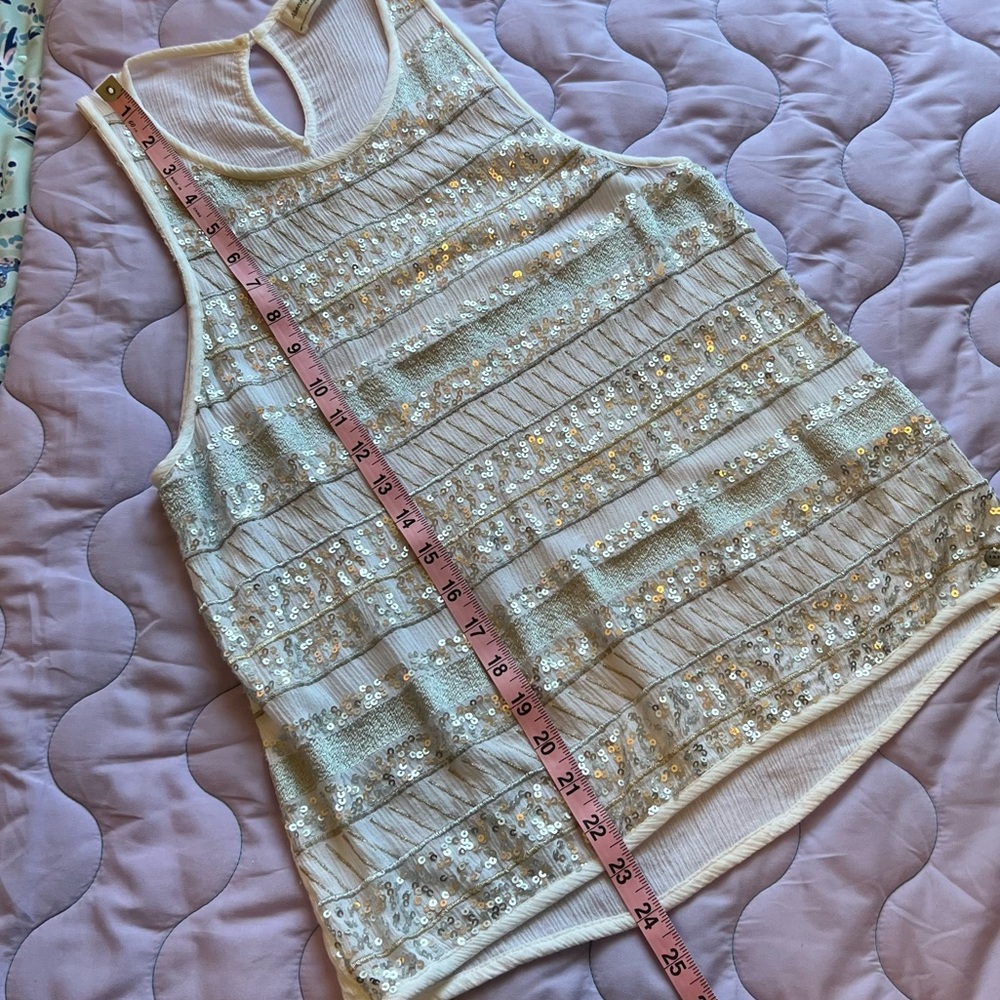 Abercrombie & Fitch Sequin Embroidered Tank Top - Picture 14 of 15